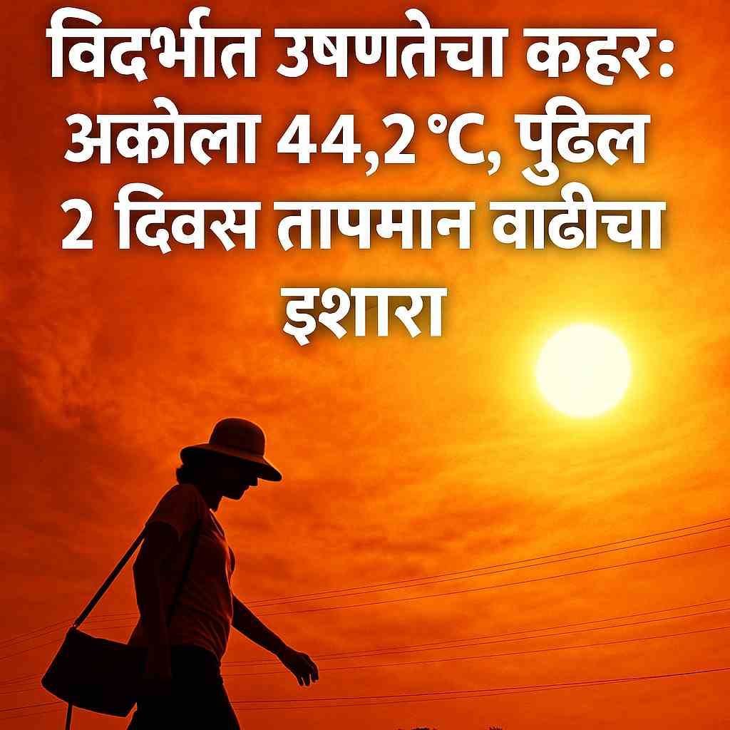 рд╡рд┐рджрд░реНрднрд╛рдд рдЙрд╖реНрдгрддреЗрдЪрд╛ рдХрд╣рд░; рдЕрдХреЛрд▓рд╛ 44.2┬░C, рдкреБрдвреАрд▓ 5 рджрд┐рд╡рд╕ рддрд╛рдкрдорд╛рди рд╡рд╛рдвреАрдЪрд╛ рдЗрд╢рд╛рд░рд╛ ! Heat Alert! 2