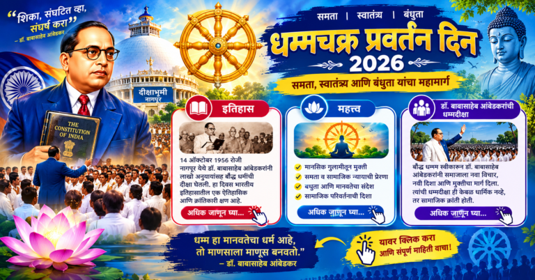 Dhammachakra Pravartan Din 2026 इतिहास, महत्त्व आणि डॉ. बाबासाहेब आंबेडकरांची धम्मदीक्षा